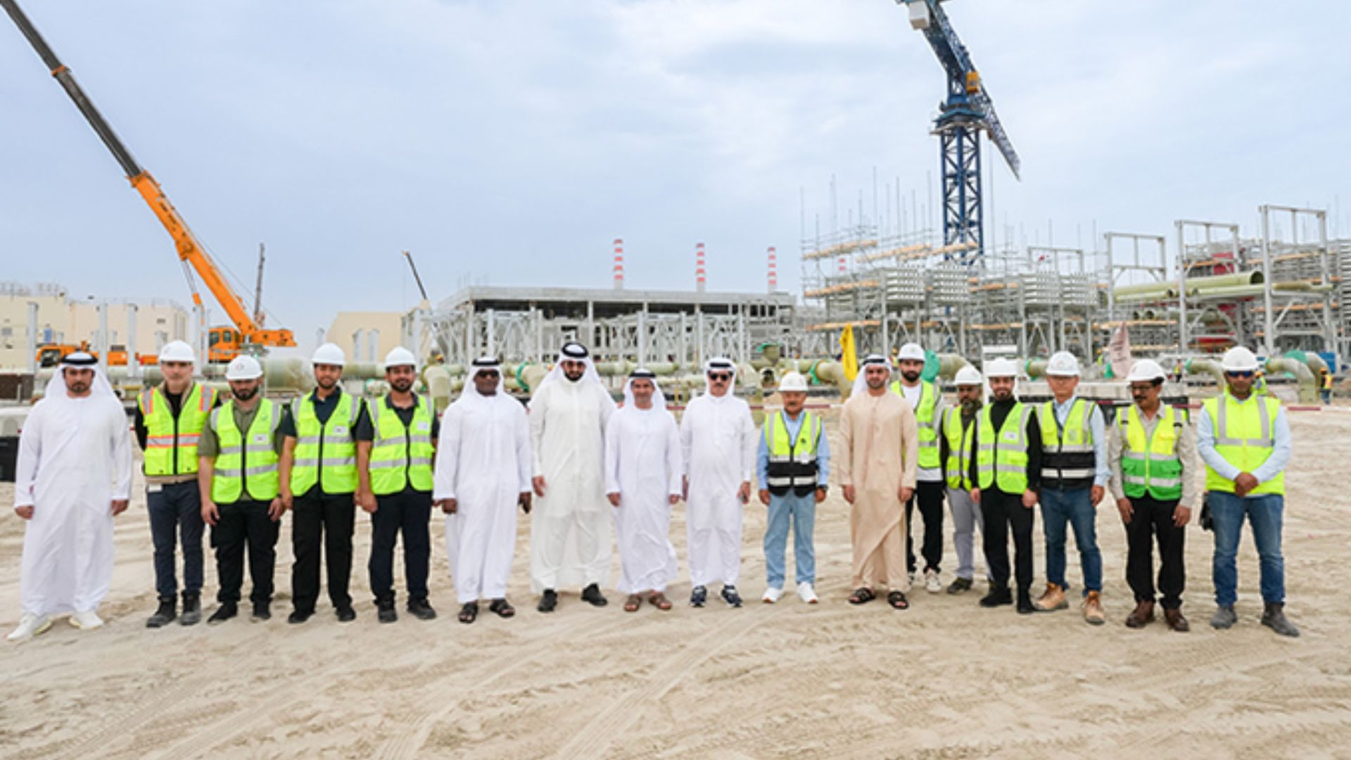 HE Saeed Al Tayer reviews progress on the first phase of the desalination plant using SWRO technology at Hassyan Complex