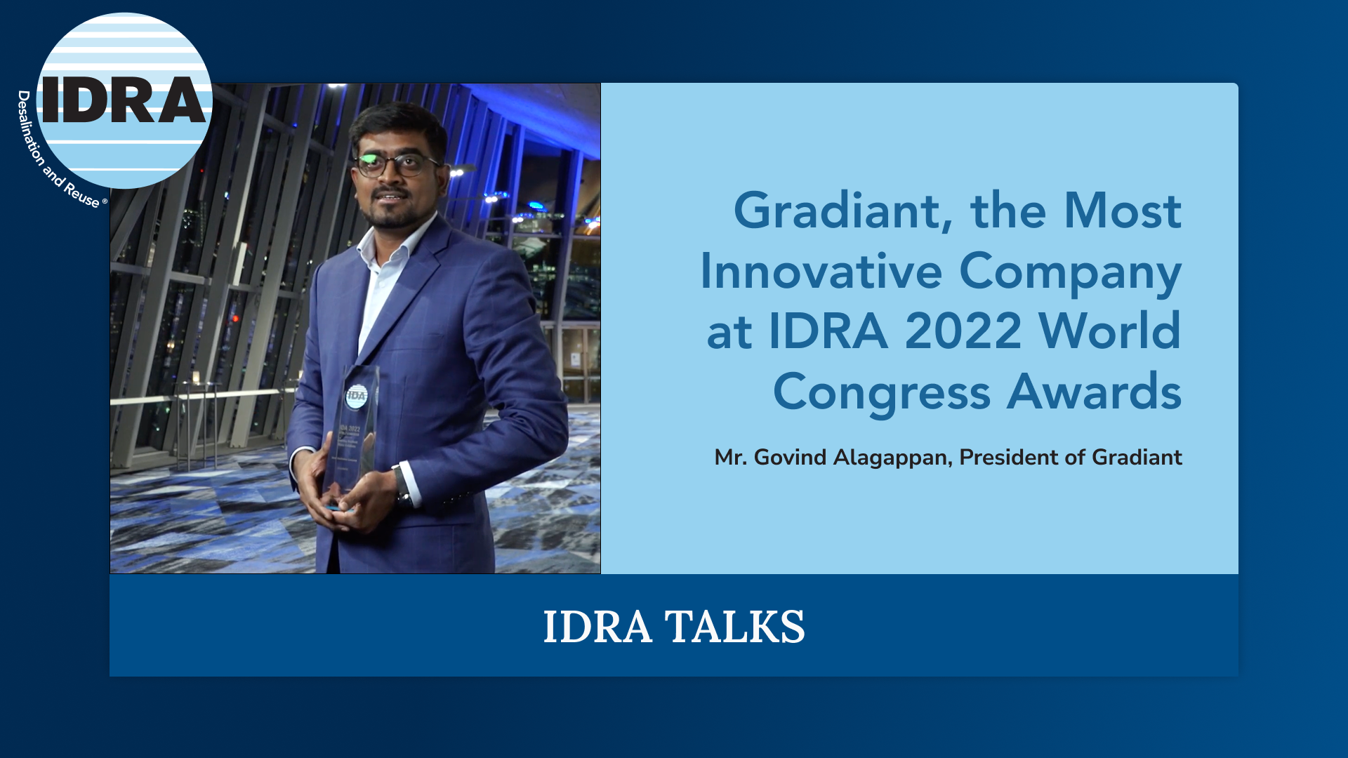 Gradiant, the Most Innovative Company at IDRA 2022 World Congress Awards