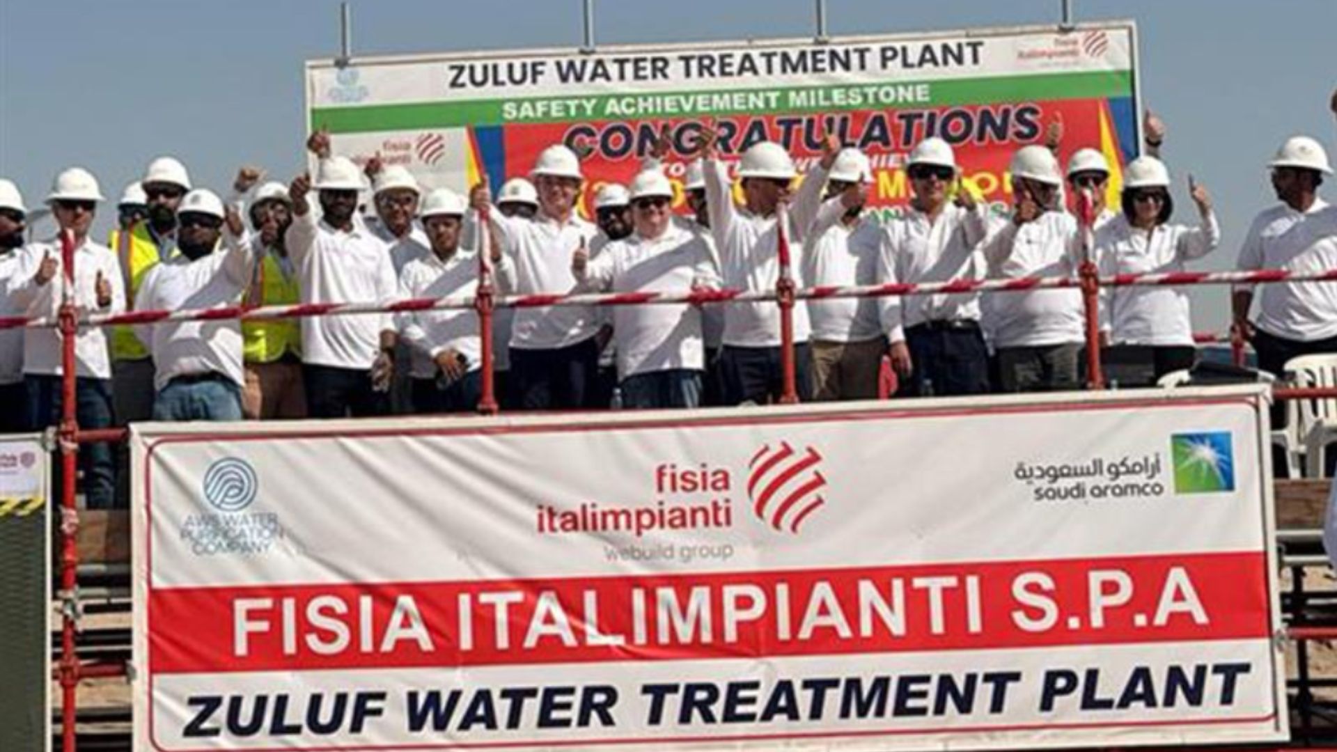 Fisia Italimpianti (Webuild Group): 3 Million Work Hours Without Injuries at the Zuluf Water Treatment Plant Site in Saudi Arabia
