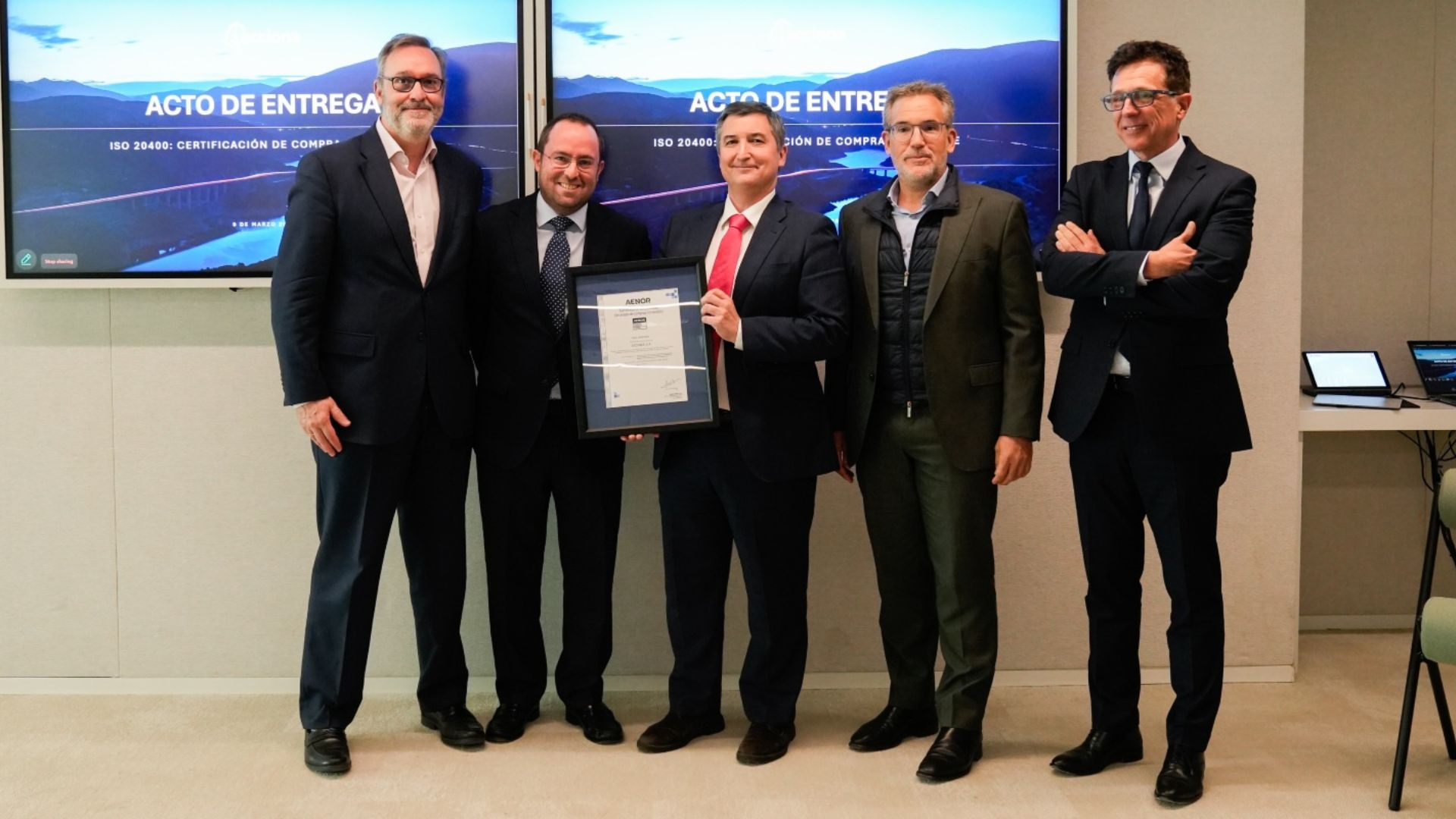 ACCIONA obtains AENOR’s ISO 20400 certificate for Sustainable Procurement