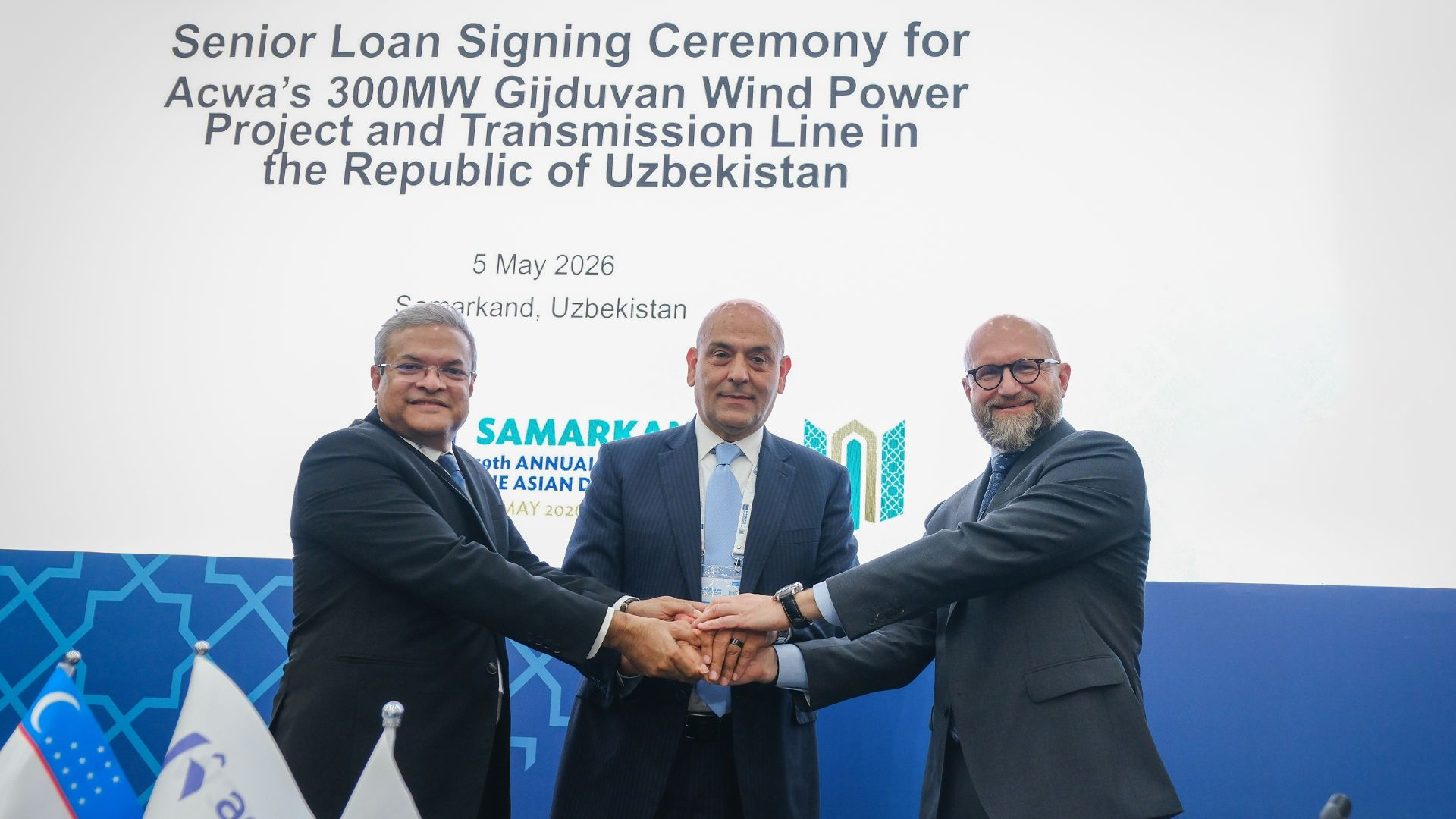Acwa signs USD 226 million financing agreements for Bash II 300 MW Wind Farm in Uzbekistan at ADB Annual Meeting 2026